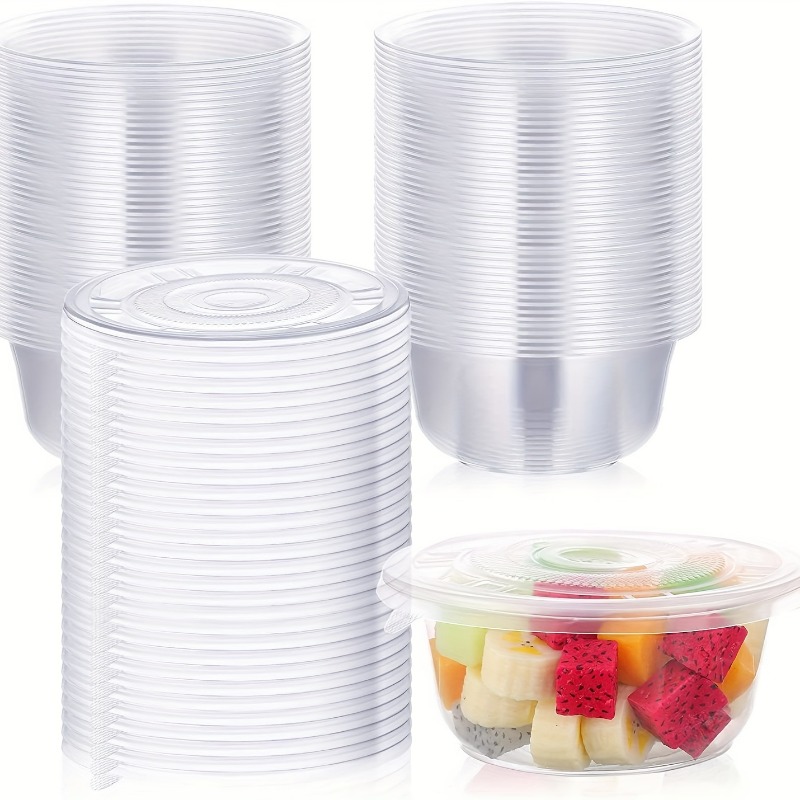 Plastic Deli Container Transparent Plastic Bowl With Lid - Temu