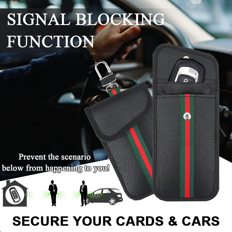 Keyless Go Protection Car Key, Cuir Véritable 2 Pièces Télécommande RFID Clé  Blindage Clé Faraday Clé