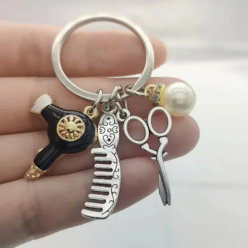 Niedlicher Anpassbarer Schlüsselanhänger, Mini-Haartrockner & Kamm &  Friseurschere Schlüsselanhänger Für Taschenanhänger - Temu Germany