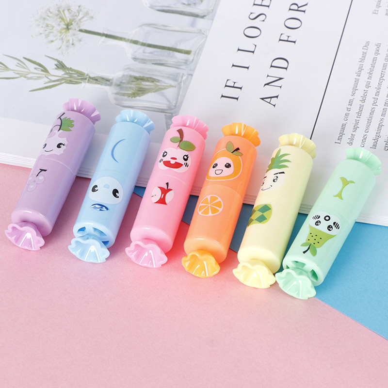 6pcs/pack Carini Evidenziatori A Forma Gatto Cartone Animato Forniture  Scolastiche Ufficio Studenti Disegno Kawaii Mini Penna A Pennarello Vernice, Spedizione Gratuita I Nuovi Utenti