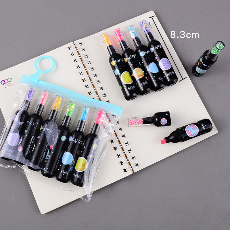 6Pcs/Set Cat paw shape Fluorescent Highlighter Pen Markers Pastel Drawing  Pen for Student School Office