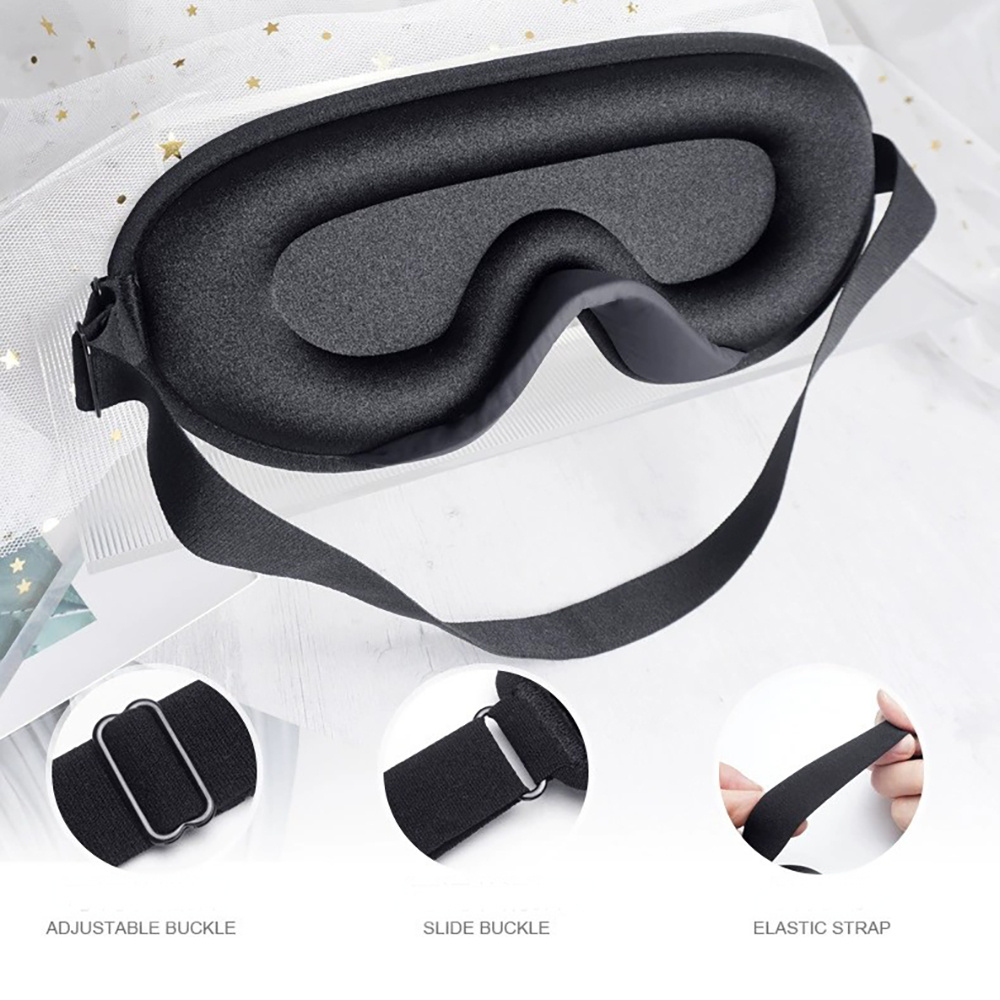 3d Contoured Cup Sleeping Eye Mask Breathable Black - Temu