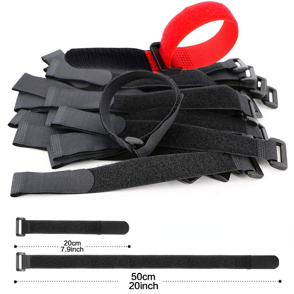10pcs Hook And Loop Reusable Fastening Nylon Cable Securing Straps Durable  Functional Ties, Length 20cm/7.9inch, 50cm/20.0inch Optional