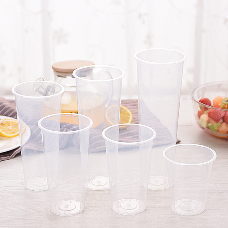 Disposable Milk Tea Plastic Cups Pp Plastic Cups - Temu