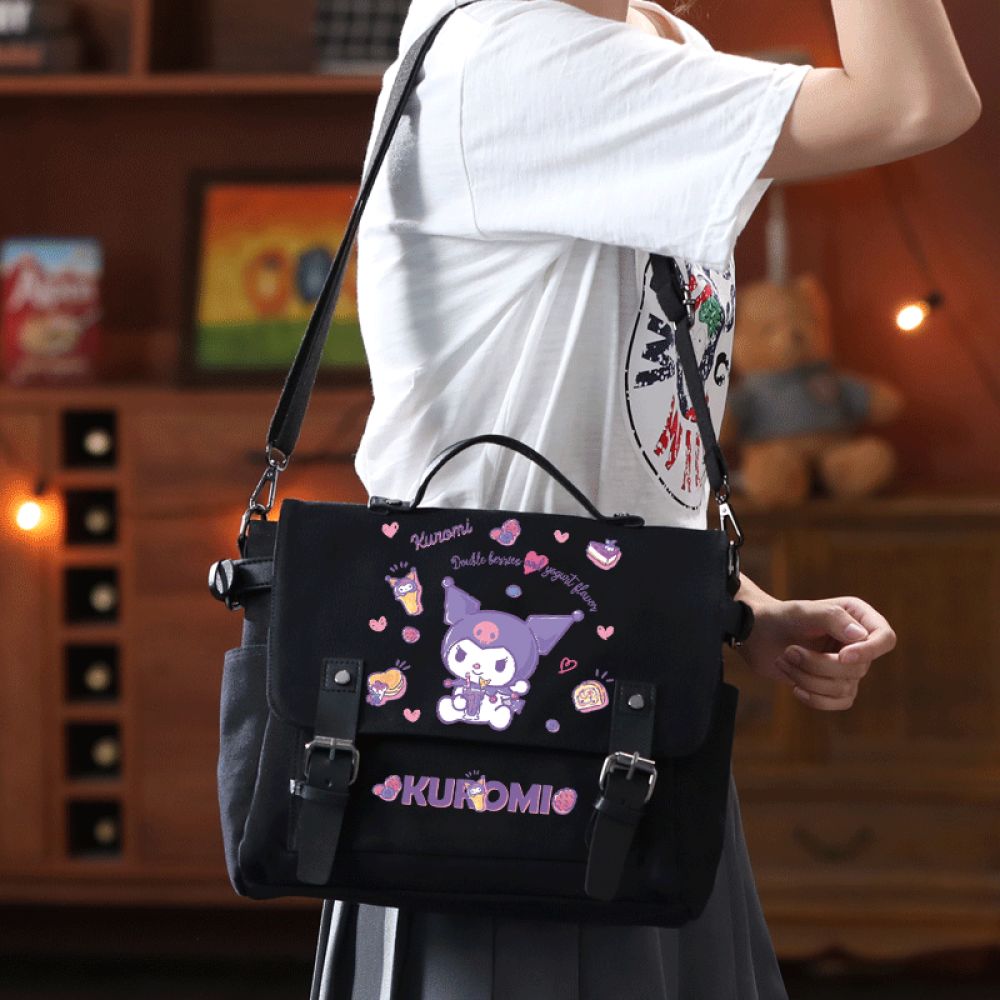 Kawaii Sanrio Plush Cartoon Kitty Kuromi My Melody Cinnamoroll Cute Beauty  Casual Plush Messenger Bag Birthday Gifts For Girls