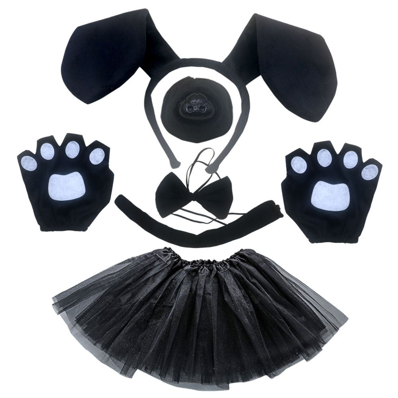 Enfants Cat Oreilles Bandeau Cat Tail Noir Noeud papillon Cat Tutu