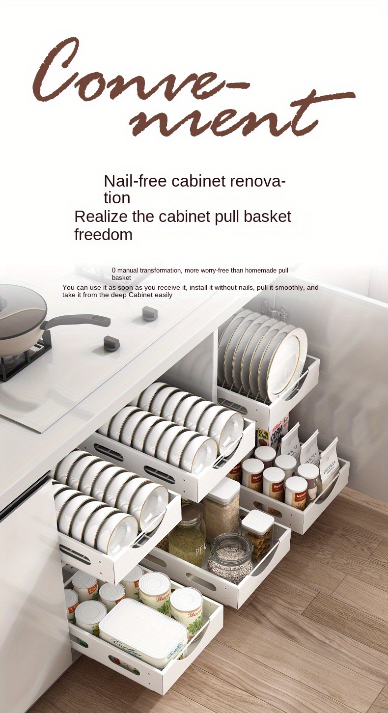 1pc Pull-out Kitchen Bowl Dish Storage Rack Built-in Bowls Dishes Partition  Storage Sink Cabinet Organizer Tableware Holder - AliExpress