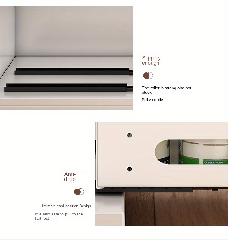 Cuenco y plato el tipo de cajón del estante de almacenamiento del fregadero  de la cocina se puede empujar y tirar debajo del Gabinete estante doble  telescópico - AliExpress