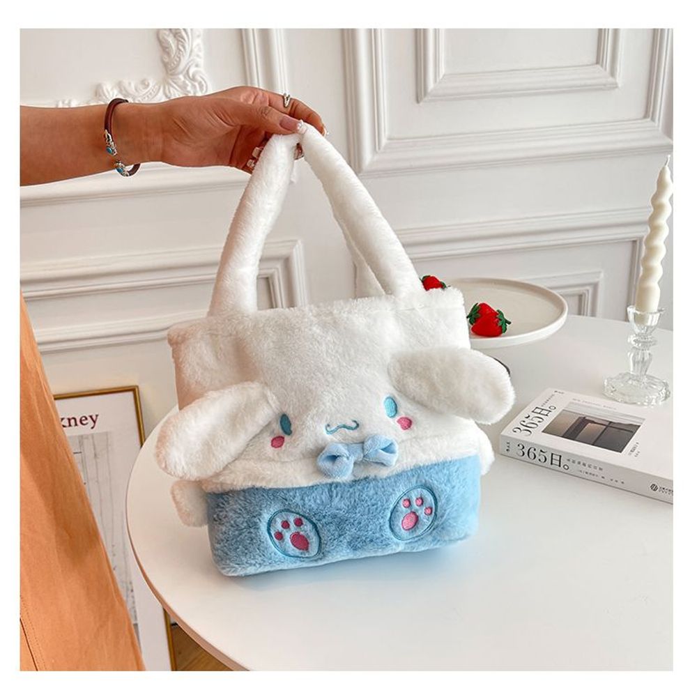 Sanrio Sac en peluche Kuromi Sac à main Noir Grande Capacité Épaule Satchel  Sanrio Kawaii Femme Ma Mélodie Cinnamoroll Ami Cadeaux