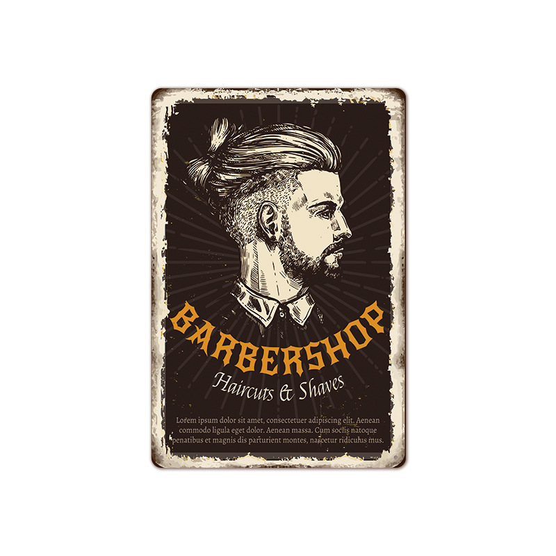 Wall Art Print Barbershop retro poster, barber shop beard shaving, Gifts &  Merchandise