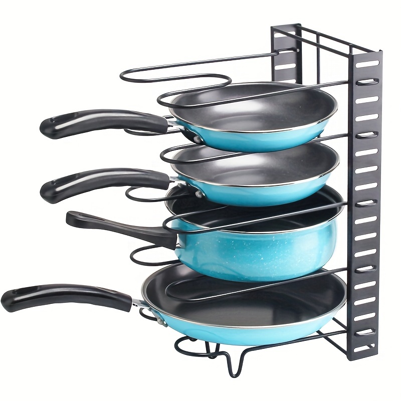 Multi-layer Pots And Pans Organizer Rack, Single/double-sided Iron Pot  Cover Storage Rack, Pots Lids Storage Holder, Kitchen Cabinet Pantry  Cookware Organizer, Kitchen Storage - Temu