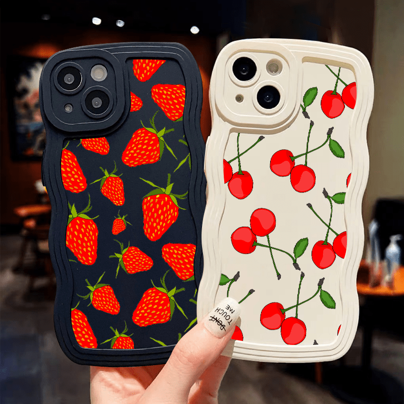 Cherry Strawberry Graphic Luxury Phone Case Iphone 11 14 13 Temu