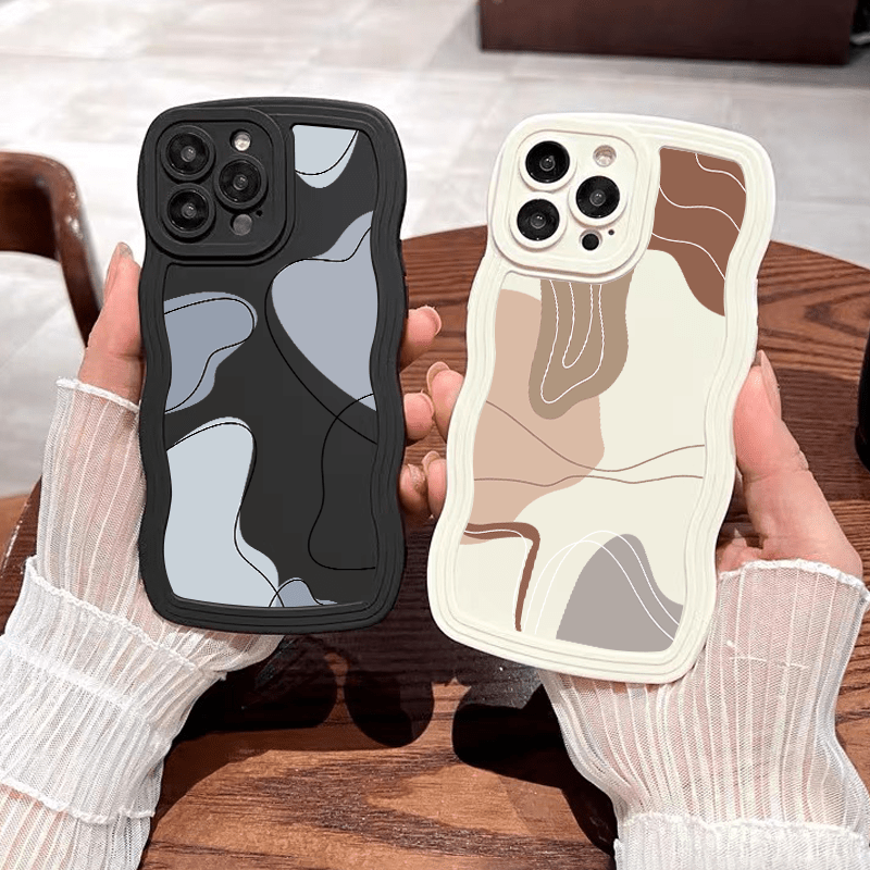 

2pcs Irregular Puzzle Graphic Luxury Phone Case For Iphone 11 14 Pro Max Xr Xs 7 8 Plus Cls Car Shockproof Cases Fall Bumper Back Soft Matte Lens Protection Cover Pattern Cases