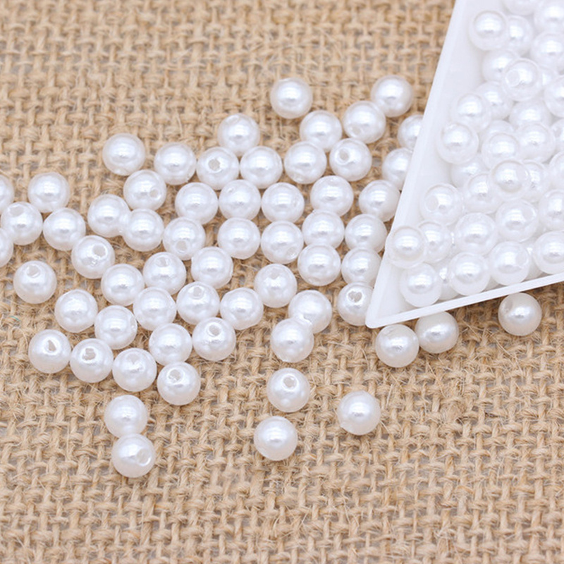 Oval Shaped Imitation Pearl Large Holes Beige White Beads - Temu
