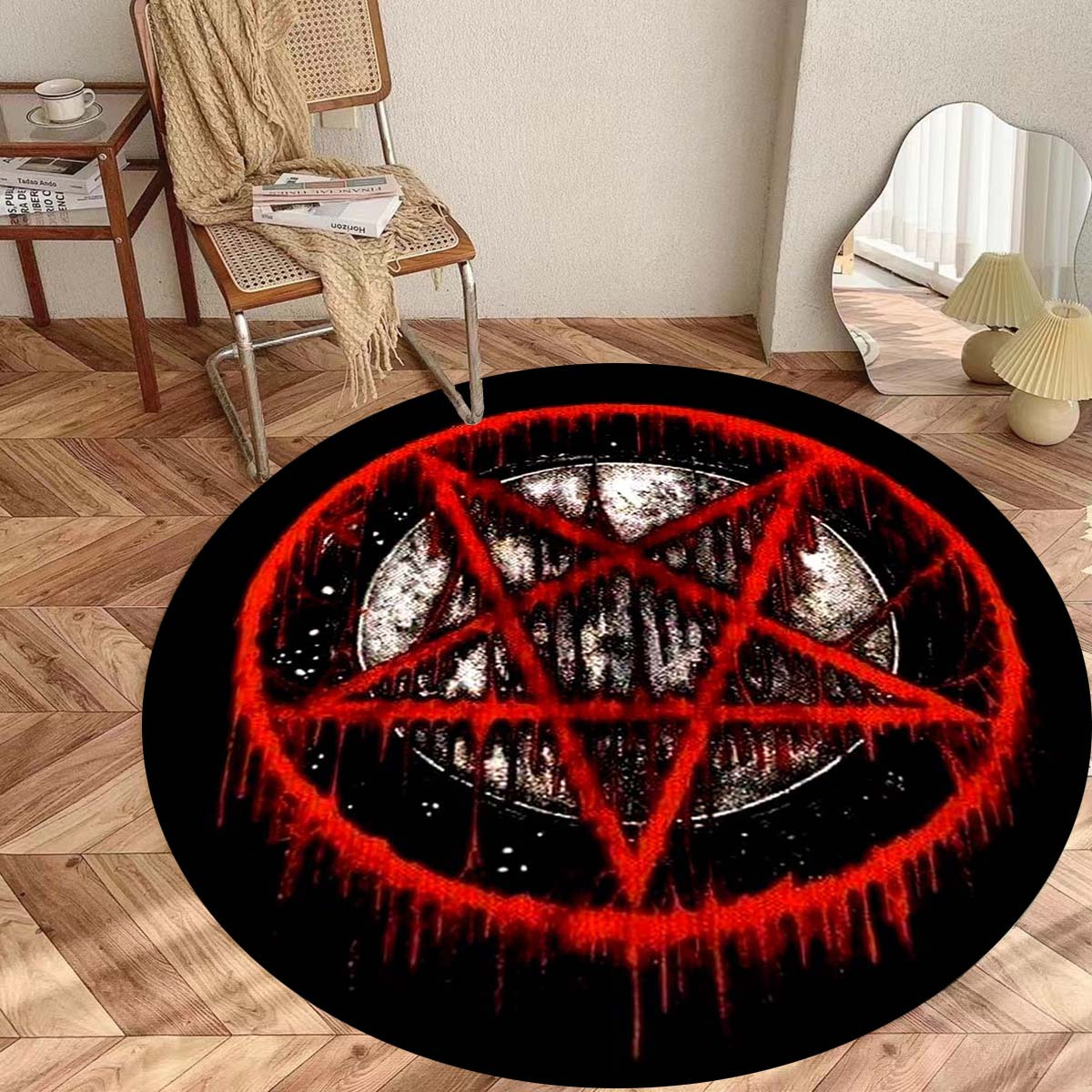 Halloween Bloody Satan Fleece Carpet Anti fatigue Kitchen - Temu