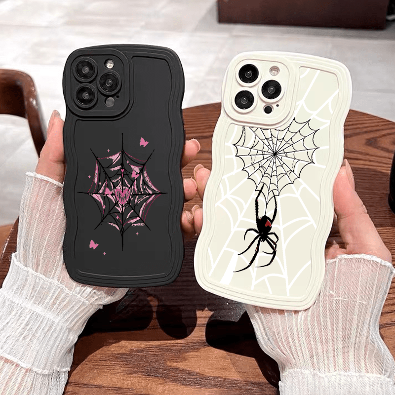 

2pcs Web & Spider Graphic Luxury Phone Case For Iphone 15 14 13 12 11 Pro Max Xr Xs 7 8 Plus Car Shockproof Cases Fall Bumper Back Soft Matte Lens Protection Cover Pattern Cases