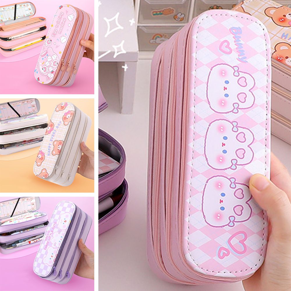 1pc Creative Pencil Case For Girls Cute Kawaii Pencil Cases Storage Pen Bag  Large Big Stationery Box School Students Supplies