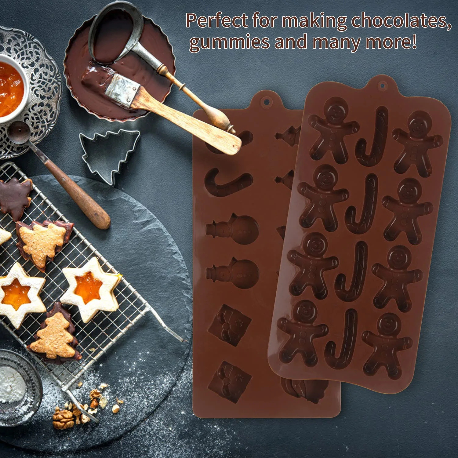 Christmas House PP Jelly Chocolate Pudding Baking Kit DIY Gingerbread  Silicone Mold