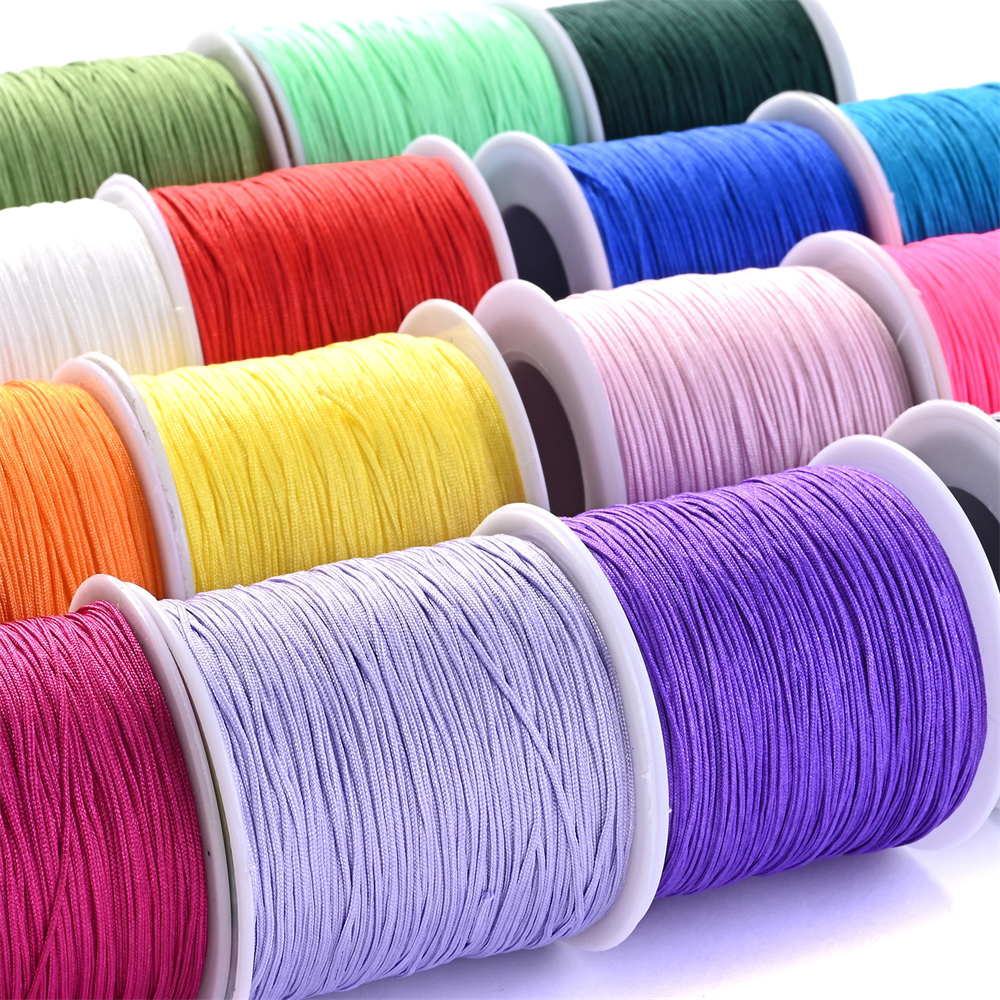  70 Rolls Chinese Knotting Cord 0.8 mm Nylon String for