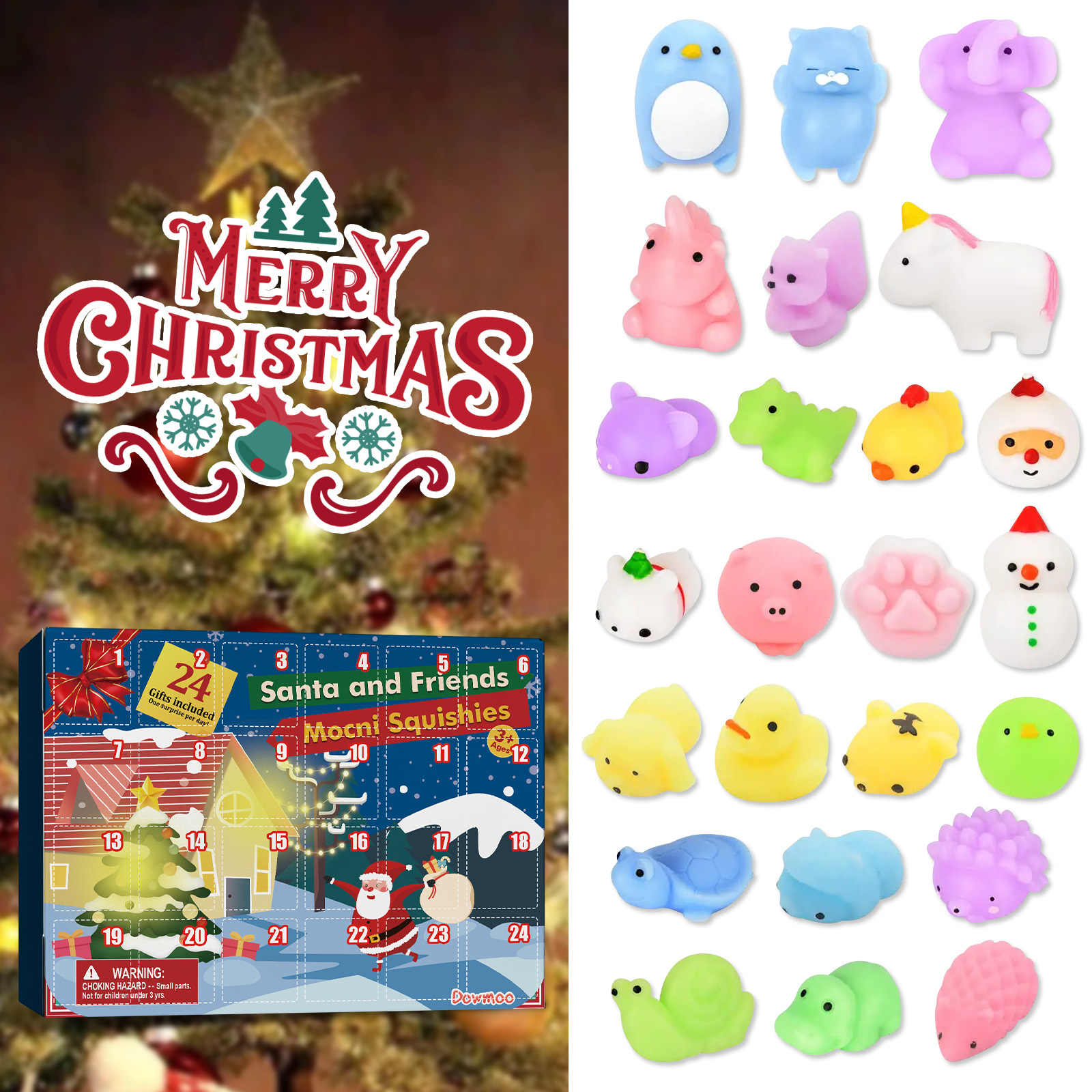 Advent Calendar 2023 for Kids Count Down Calendar with Mochi Toys 