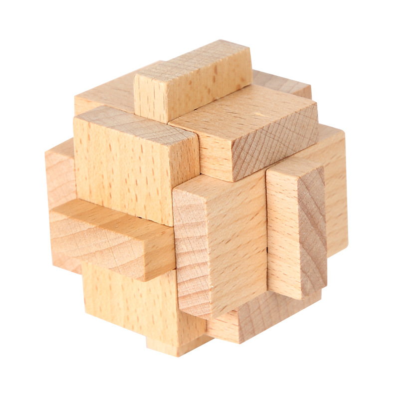 IQ Puzzle Brain Teaser Wooden Cube 54T Luban Lock Inter