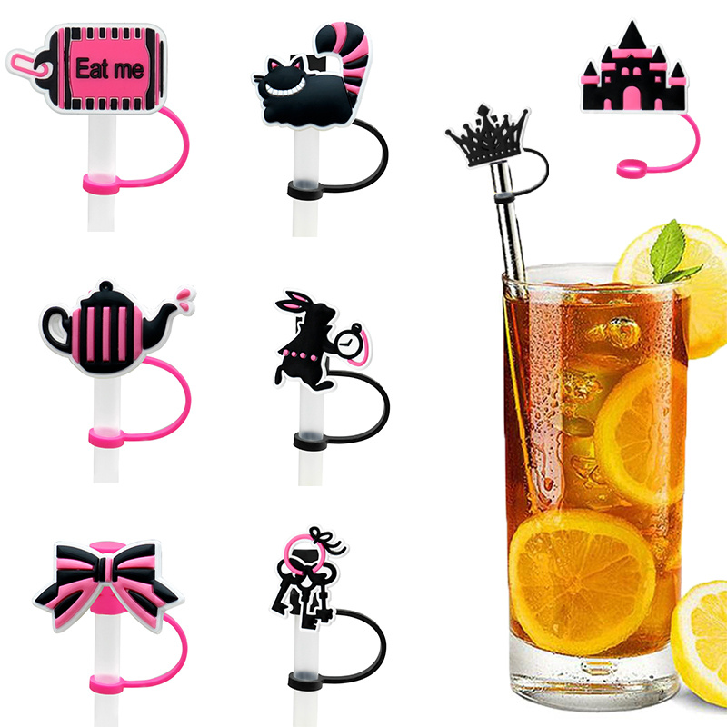 16PCS Bad Bunny Straw Toppers,lovely Party Decoration Straws,Drinking  Straws toppers for Juices Summer Cocktail Party Gift