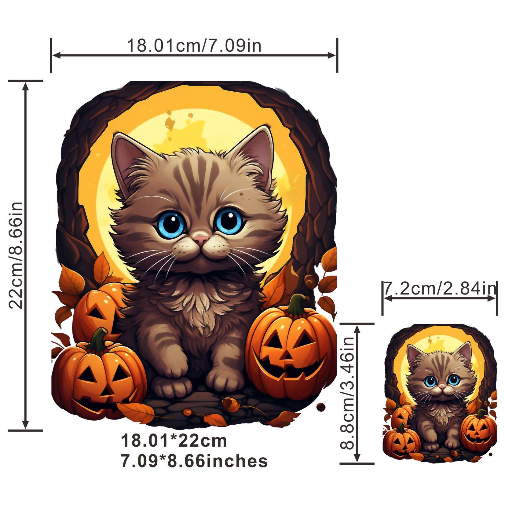 Silly cat stickers Halloween set