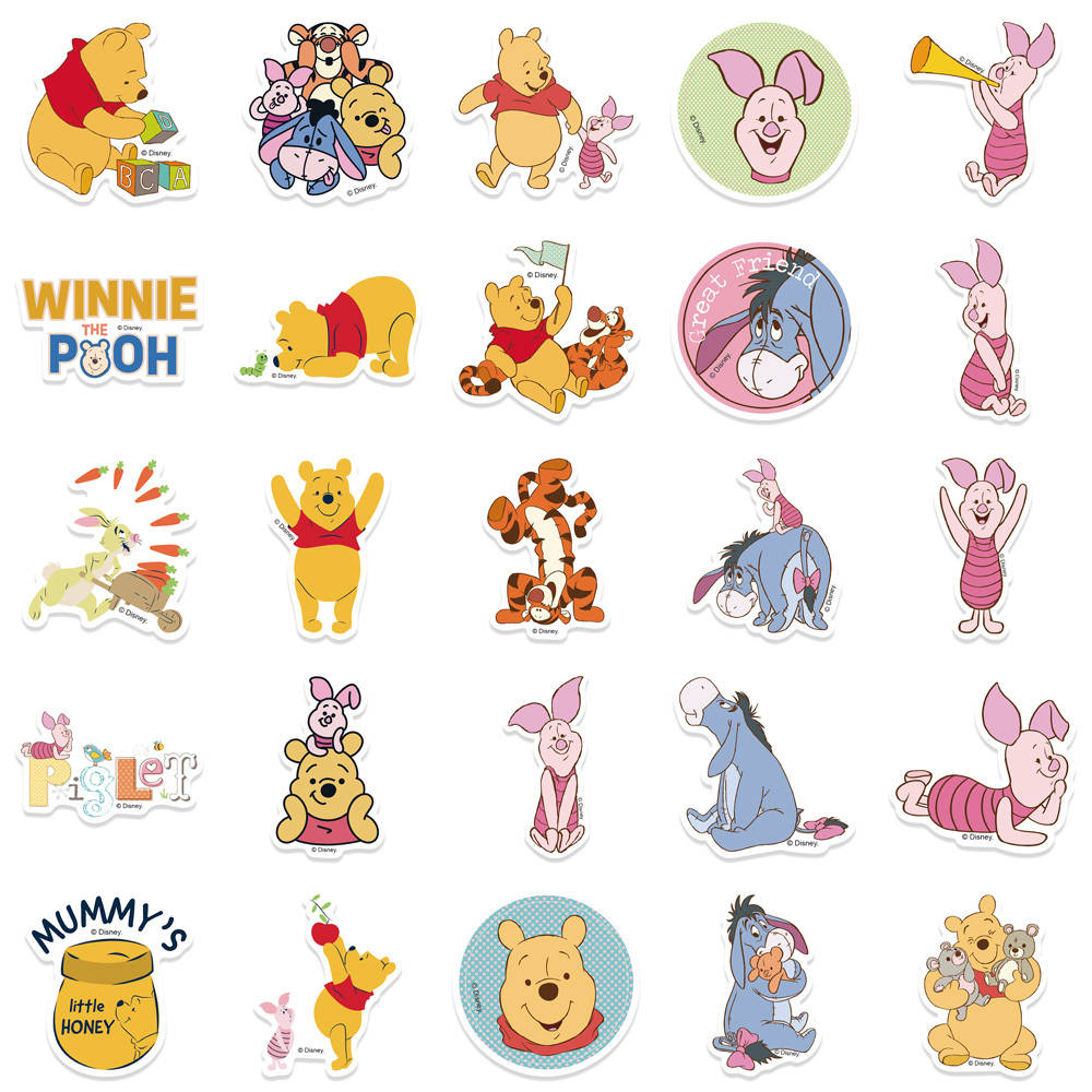 24 Winnie the Pooh Baby Shower Stickers