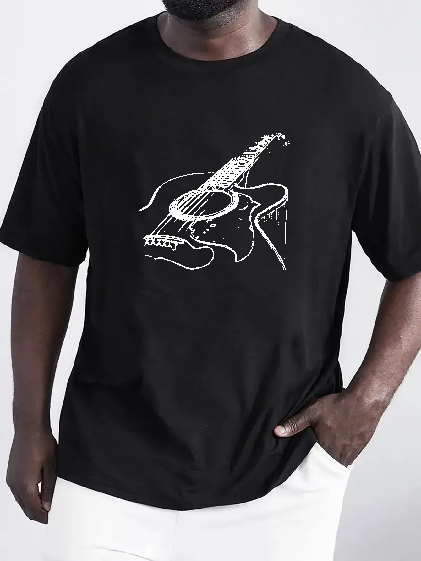 Stylish Bass Pattern Print Men's Comfy T shirt Graphic Tee - Temu