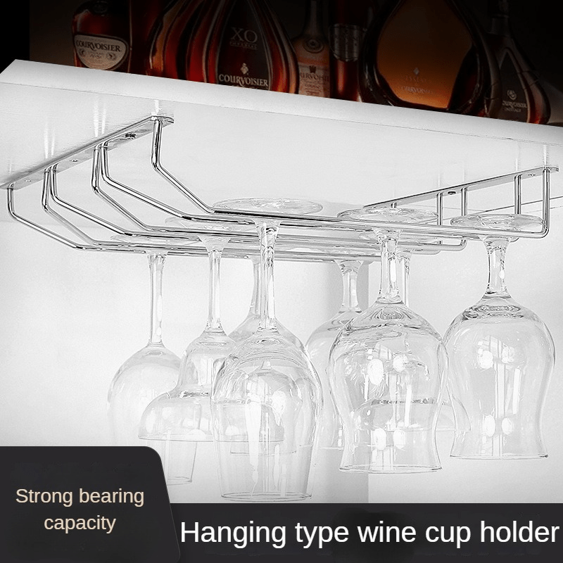  Pipi Zhu Estante de techo para copas de vino - Soporte colgante  para copas de vino, soporte de metal para copas de vino, estante de  almacenamiento de cadena con barandilla, estante