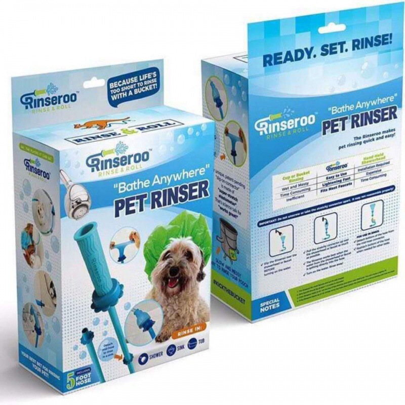 Rinseroo Bathe Anywhere Pet Rinser Hose Attachment, 6-ft, Blue