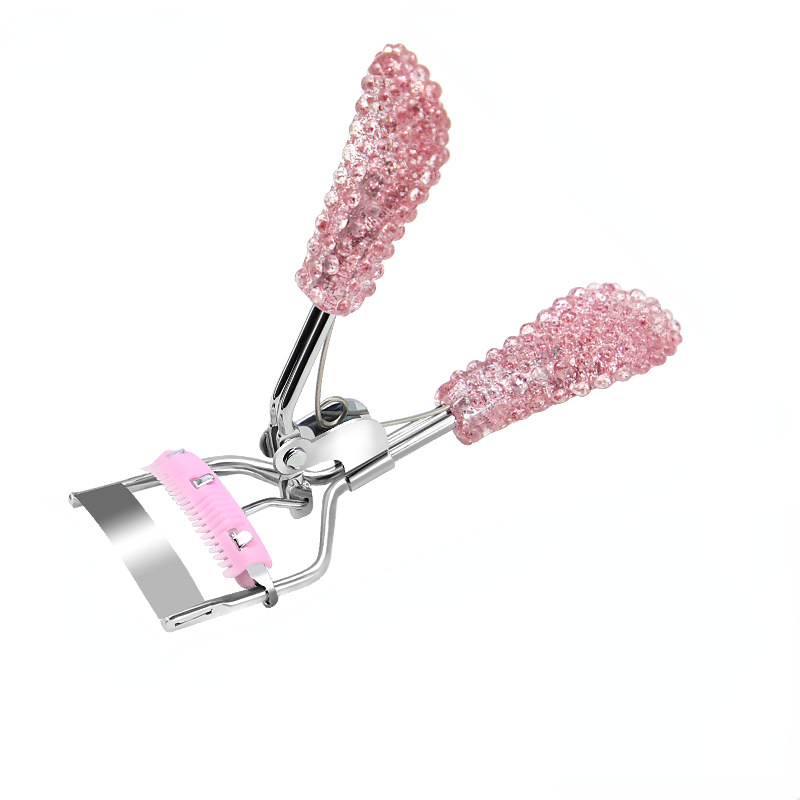 1pc Rhinestone Decor Eyelash Curler Quick Curling Eyelashes Cosmetic Eyelash Clip Makeup Supplies For Dressing Room Gift For Makeup Beginner