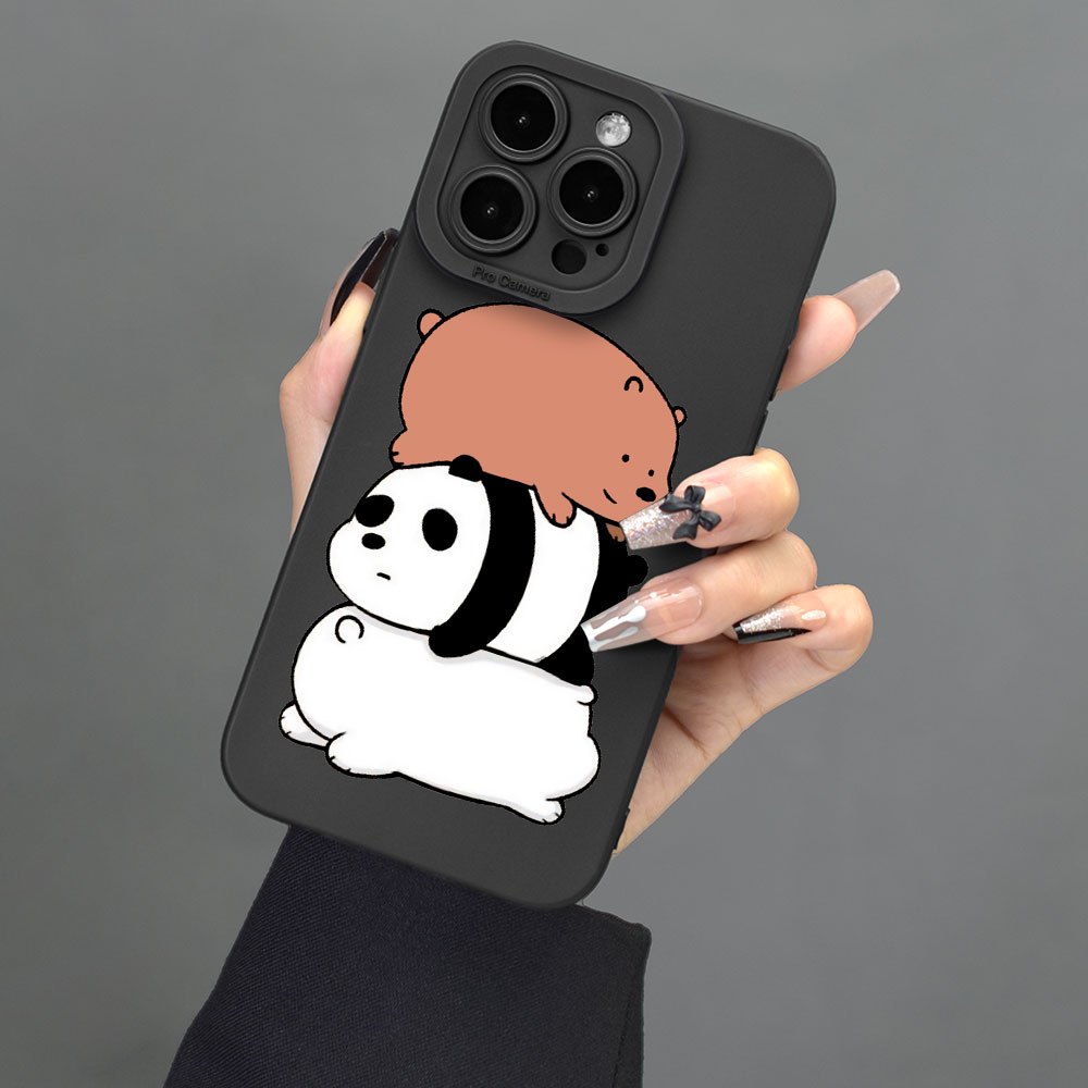 

3 Bears Pattern Mobile Phone Case Full-body Protection Shockproof Anti-fall Tpu Soft Rubber Case Color: Transparent White Black For Men Women For 15 14 13 12 11 Xs Xr X 7 8 Mini Plus Pro Max Se