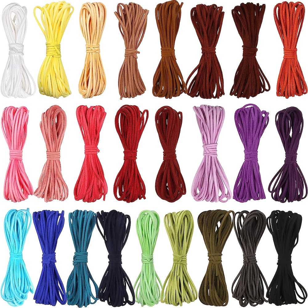 Suede Leather String Thread Colorful Leather Cord Suede Cord - Temu