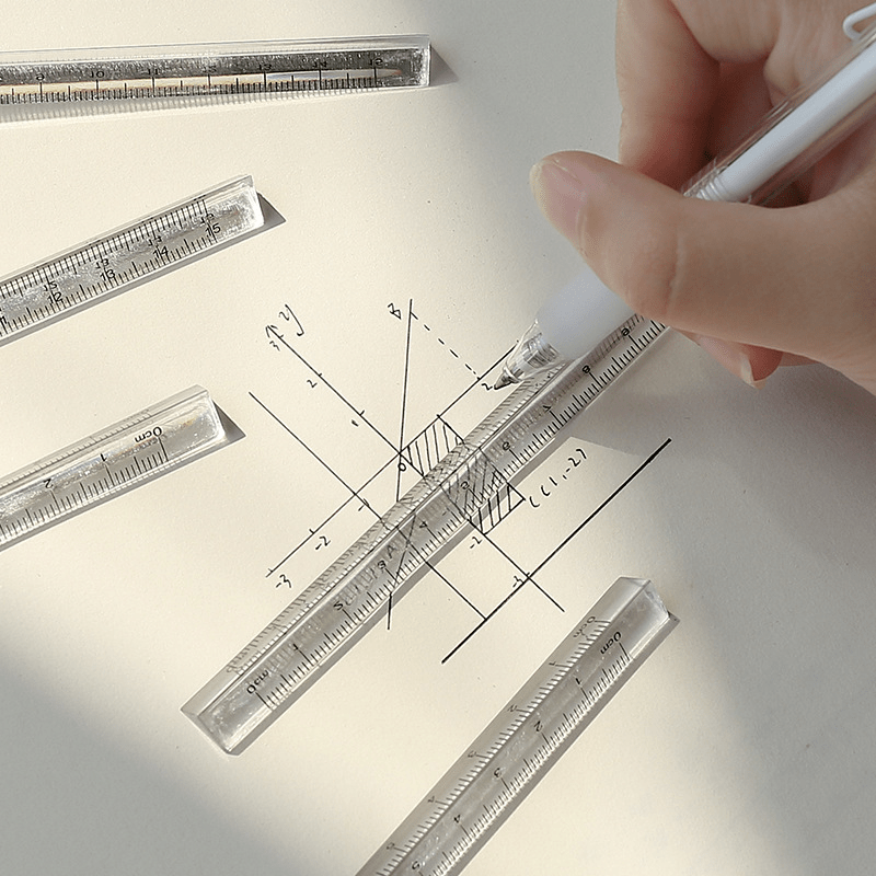 Simple transparent triangular scale 20cm triangular ruler FOR drawing  learning