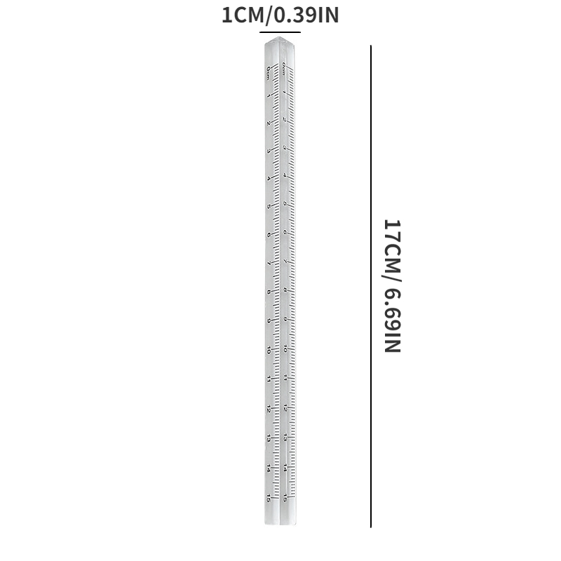 Simple transparent triangular scale 20cm triangular ruler FOR drawing  learning