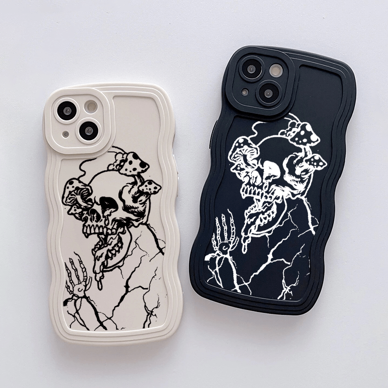 2pcs Funda De Teléfono Con Gráfico De Calavera De Halloween A Prueba De  Golpes Para Iphone