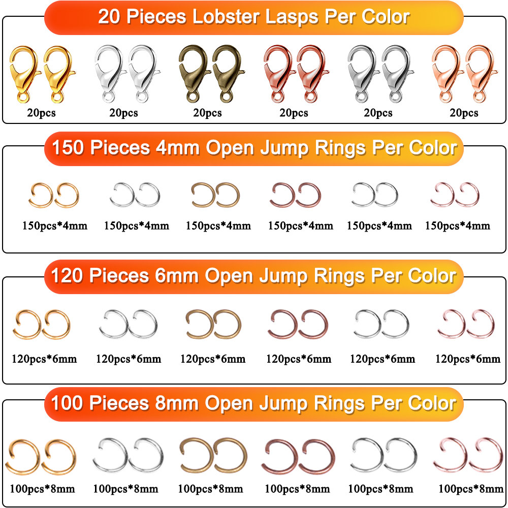 2340pcs Grids Opening Jump Ring Kits With Tweezers Pliers For Diy Jewelry  Making Tool Accessories Mixed Color Alloy Jewelry Accessories, Shop The  Latest Trends