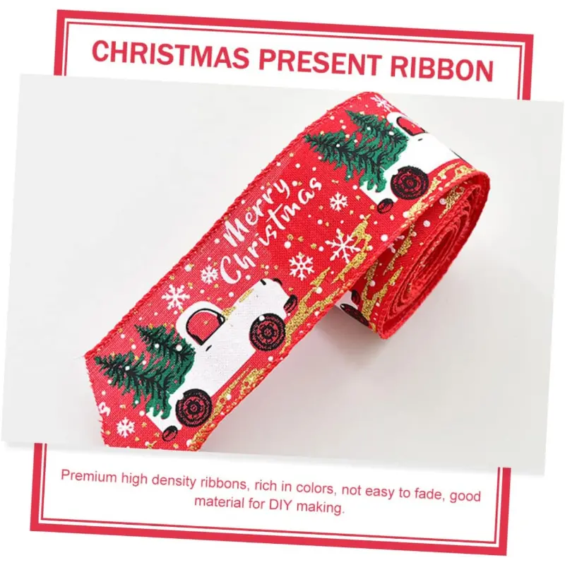 Car Print Ribbon Christmas Decor Ribbon For Bows Christmas - Temu
