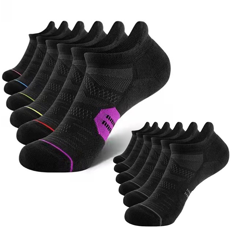 

5 Pairs Breathable Sweat Absorbing Compression Short Sport Socks, Comfortable Solid Color Fitness Ankle Socks