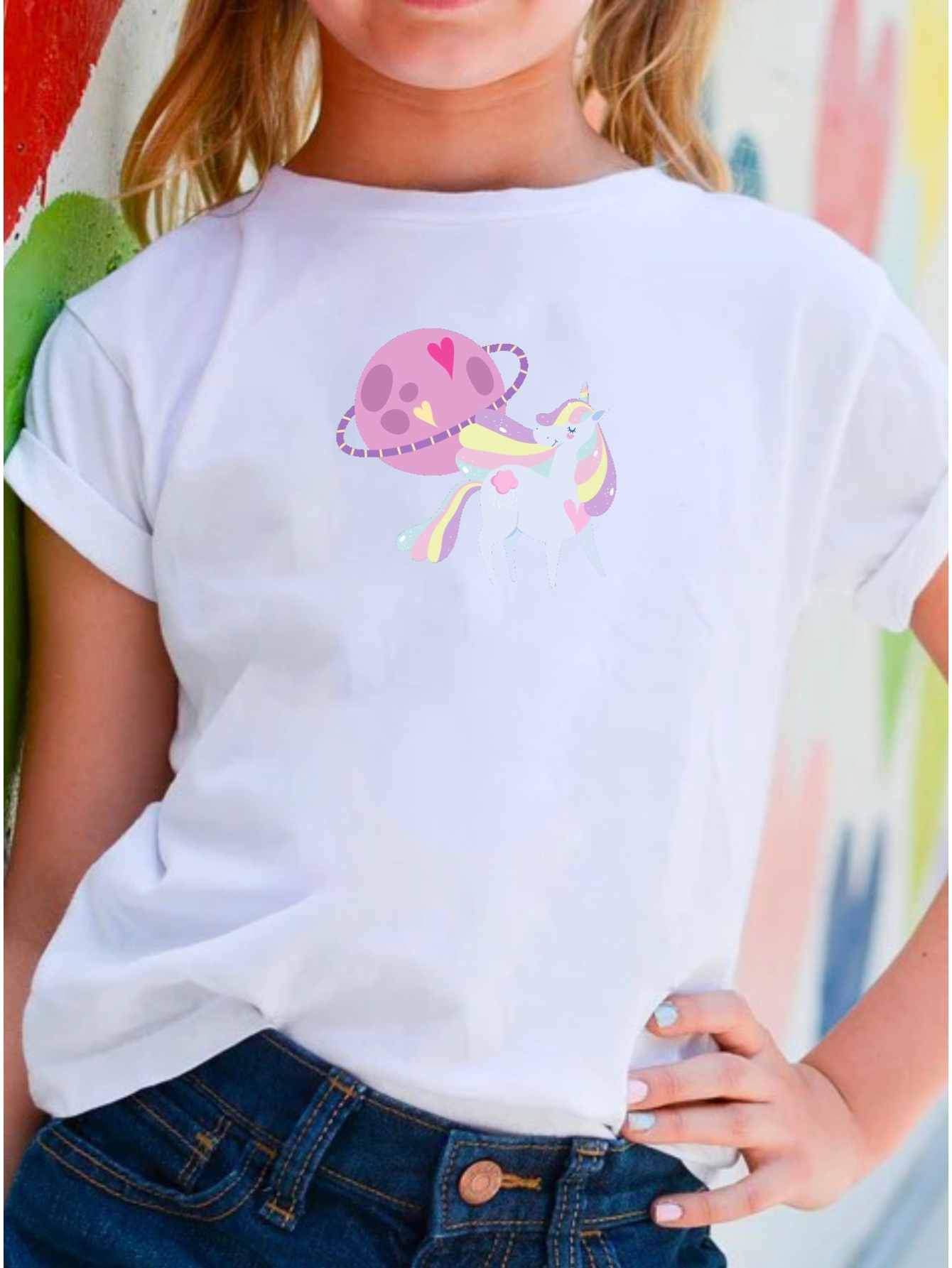 Girls Short Sleeve Unicorn Graphic Tee