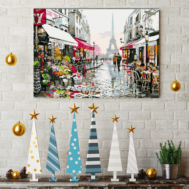 Paint by number Grey street scene DIY Digital Painting Canvas for Adults  Beginner with Paint Brushes and Acrylic Pigment Home Wall Decoration - 16 x  20 inch Without Frame : : Home