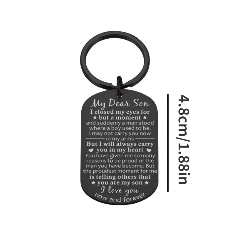 To My Son Keychain Mom To Son Cute Metal Key Chain Ring Necklace Pendant  Graduation Day Birthday Party Gift For Son Teen Boys - Temu