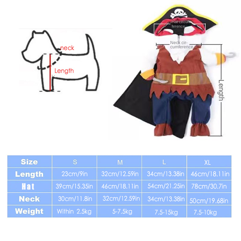 Pirate Dog Boy Halloween Costume, Dog Boy Pirate Costume, Pirate