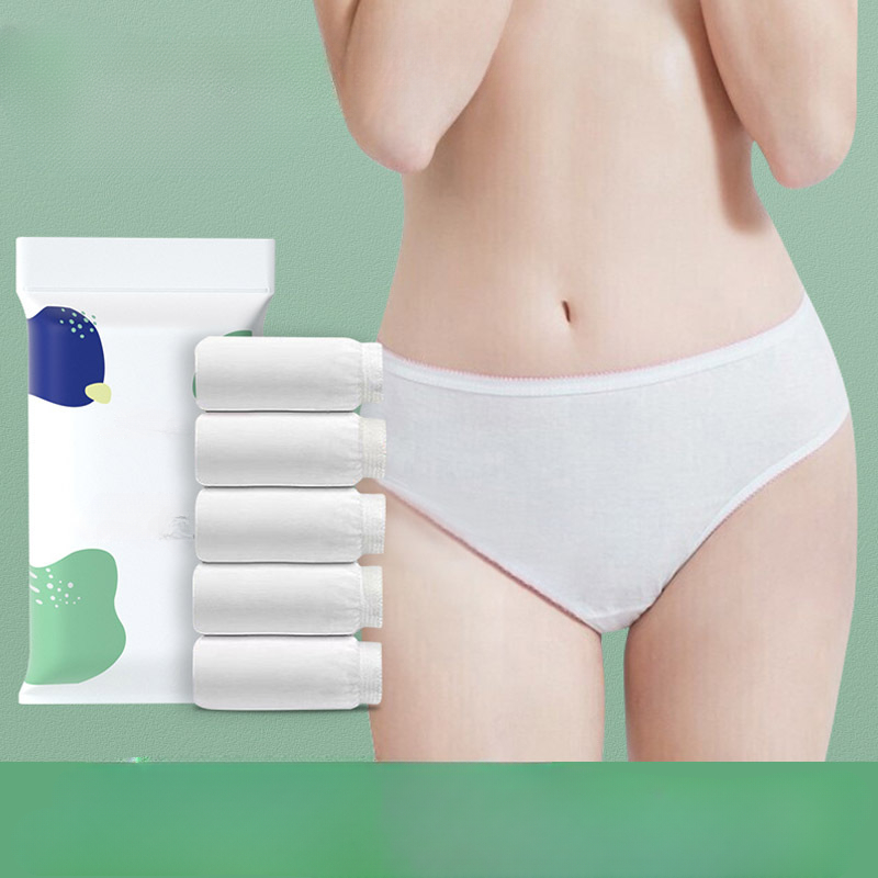 Pure Cotton Disposable Panties,5Pcs Women Disposable Underwear