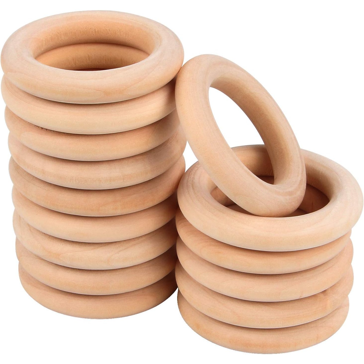 Wooden Rings Wooden Rings For Crafts Macrame Rings Natural - Temu