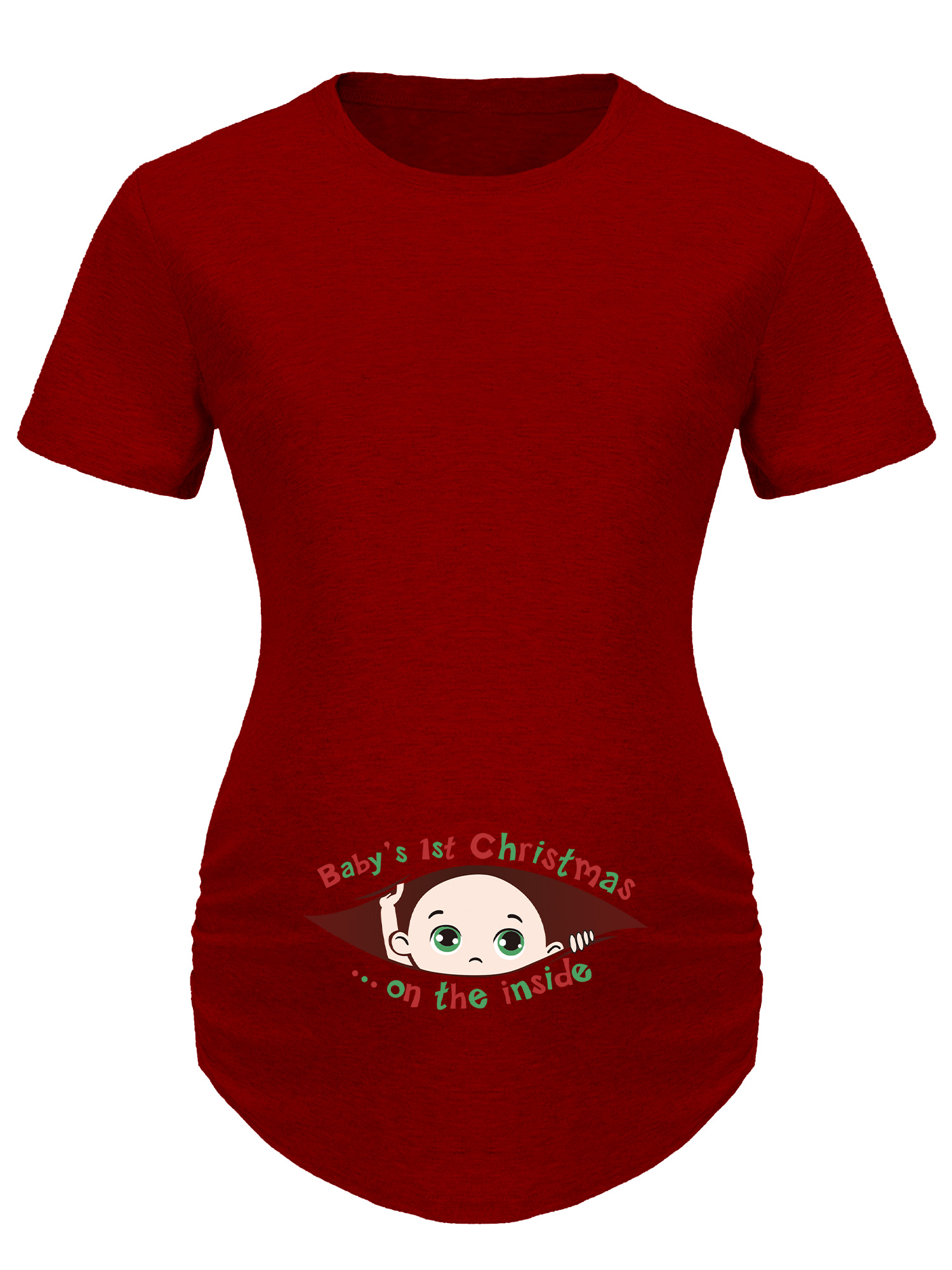 Mujeres Embarazadas Moda Camiseta Estampada Navidad Cuello - Temu