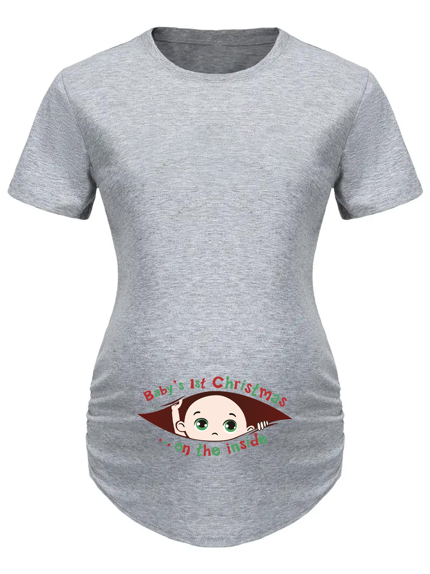 Mujeres Embarazadas Moda Camiseta Estampada Navidad Cuello - Temu Chile