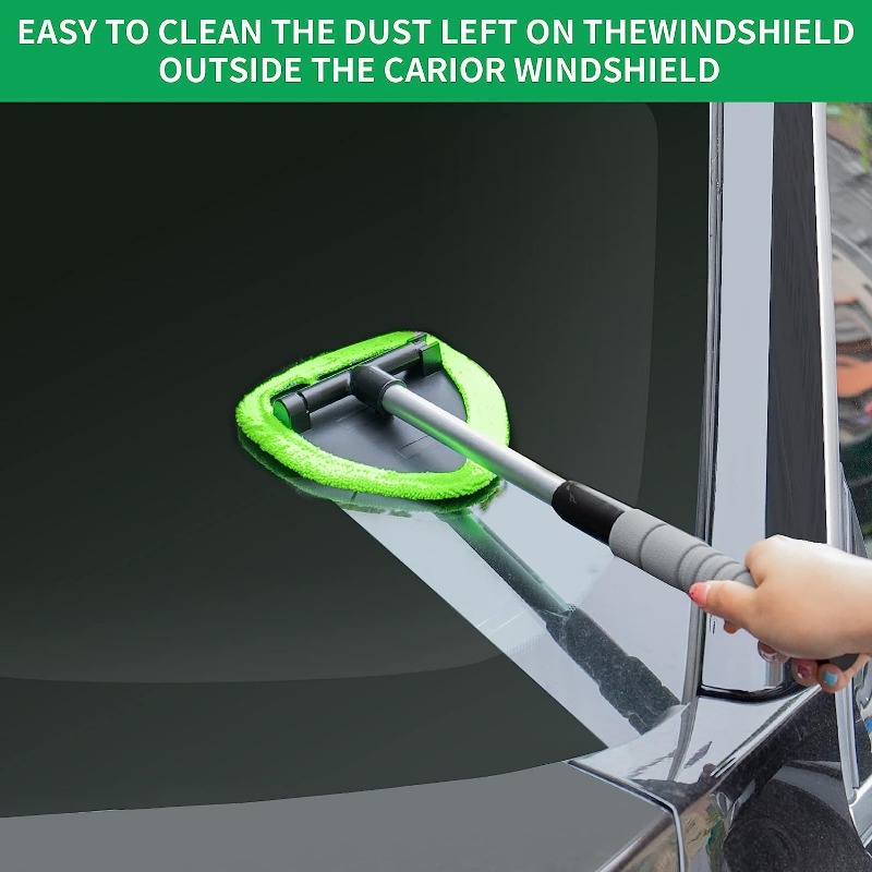 Beieverluck 3 Pieces Windshield Cleaner Tool Inside Car Window Cleaning with Extendable Handle Microfiber 9 Reusable Pads and at MechanicSurplus.com