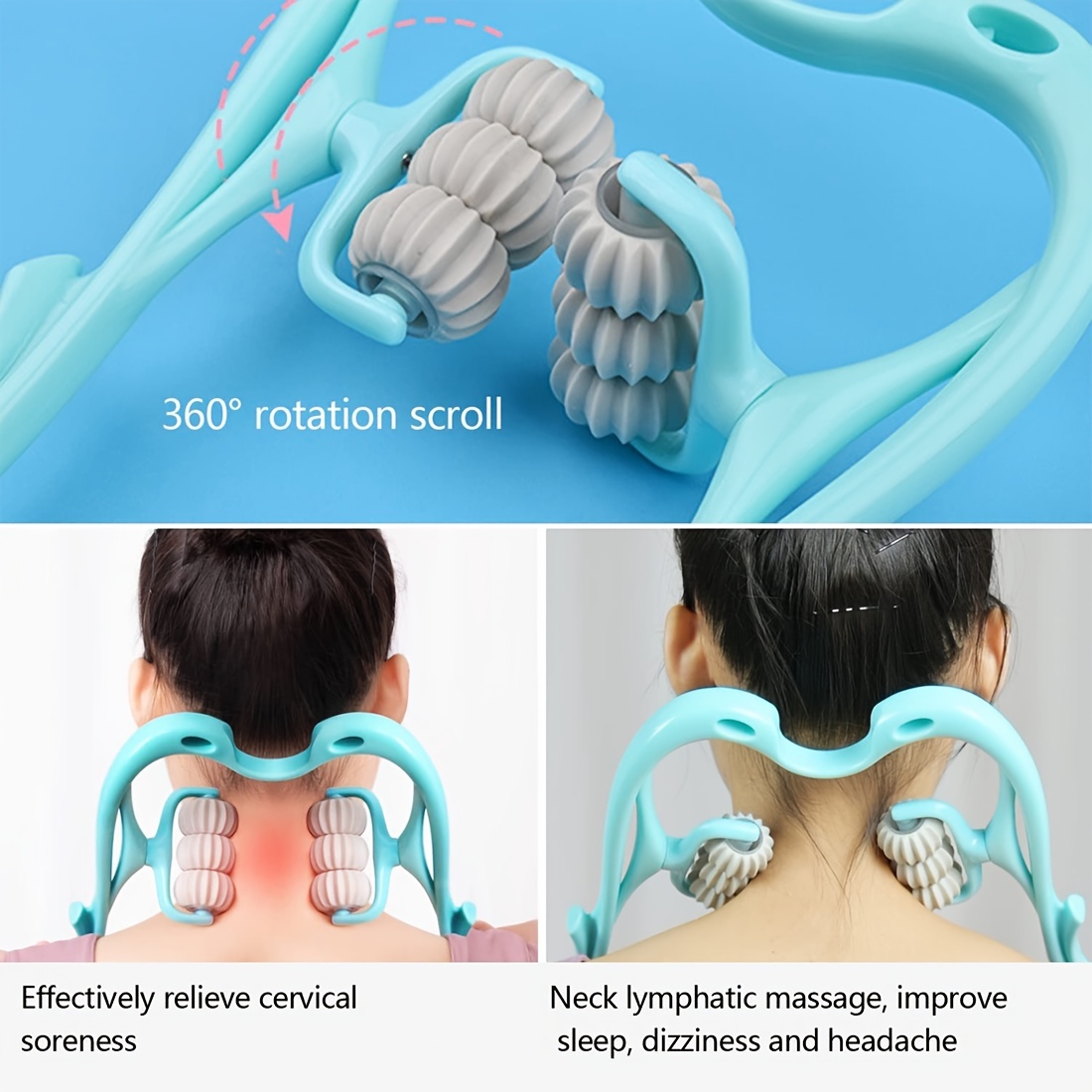 1pc Neck Massager, Neck Roller for Pain Relief Deep Tissue